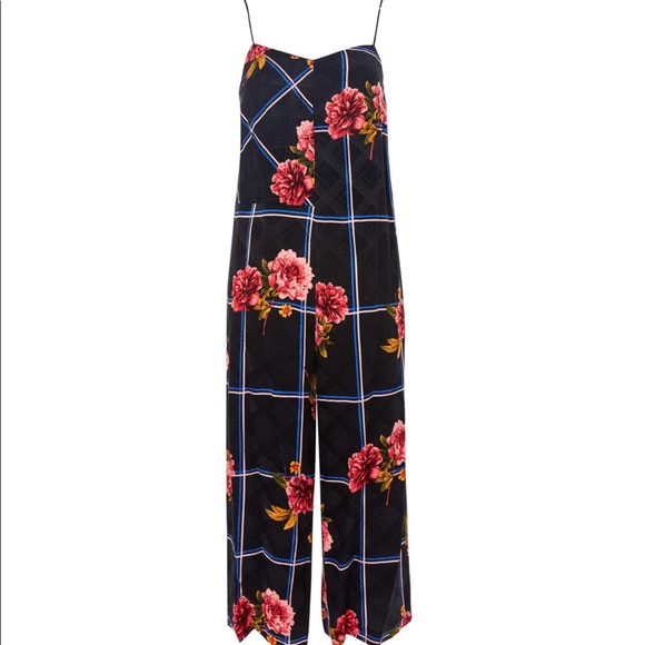 Topshop Pants - Topshop Check Floral Jumpsuit size 6